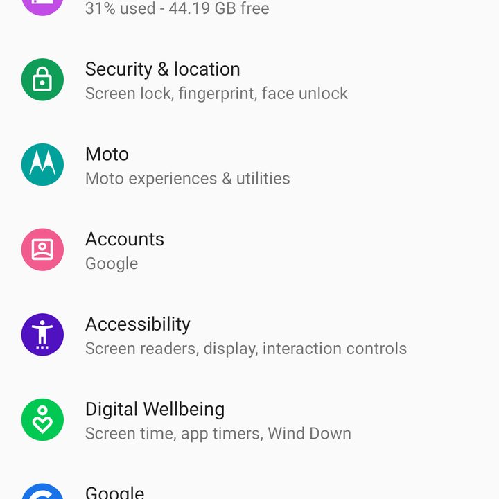Fingerprint swipe for notifications on Moto G7