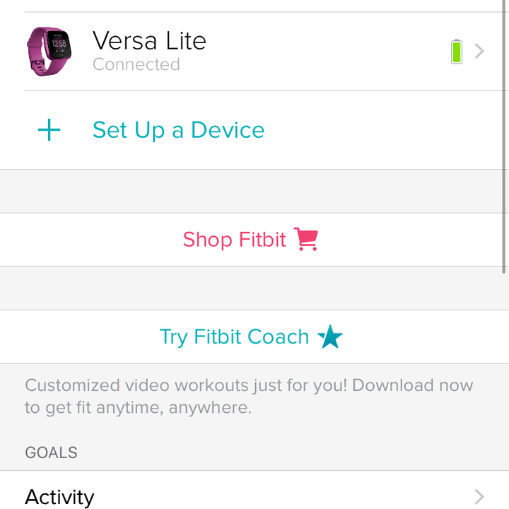 Fitbit Versa Lite Fitbit App