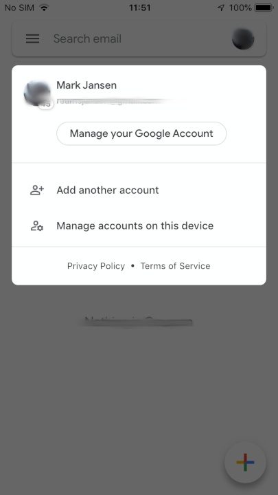 CHanging account in Gmail.