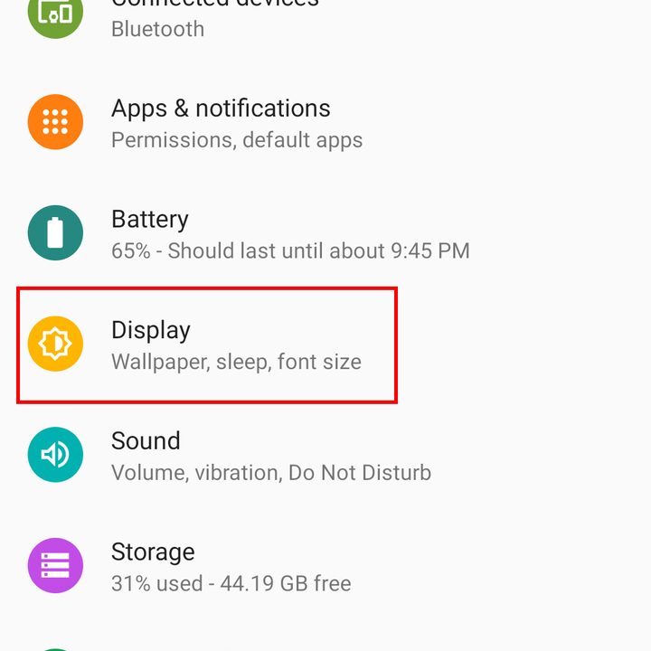 Schedule Night Light on your Moto G7