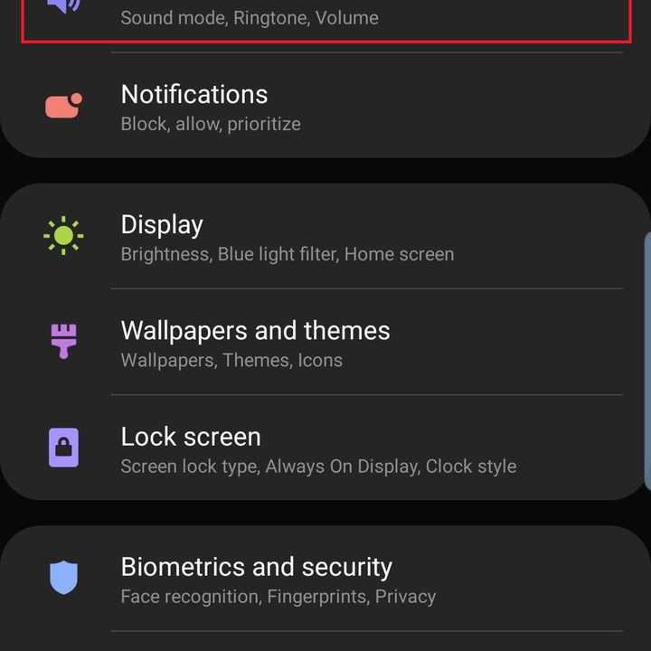 samsung galaxy s10 plus s10e settings sounds
