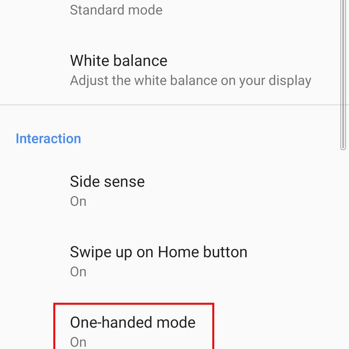Sony Xperia 10 One-handed mode