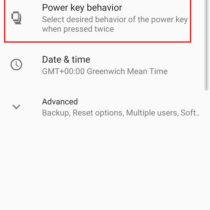 Sony Xperia 10 Power key