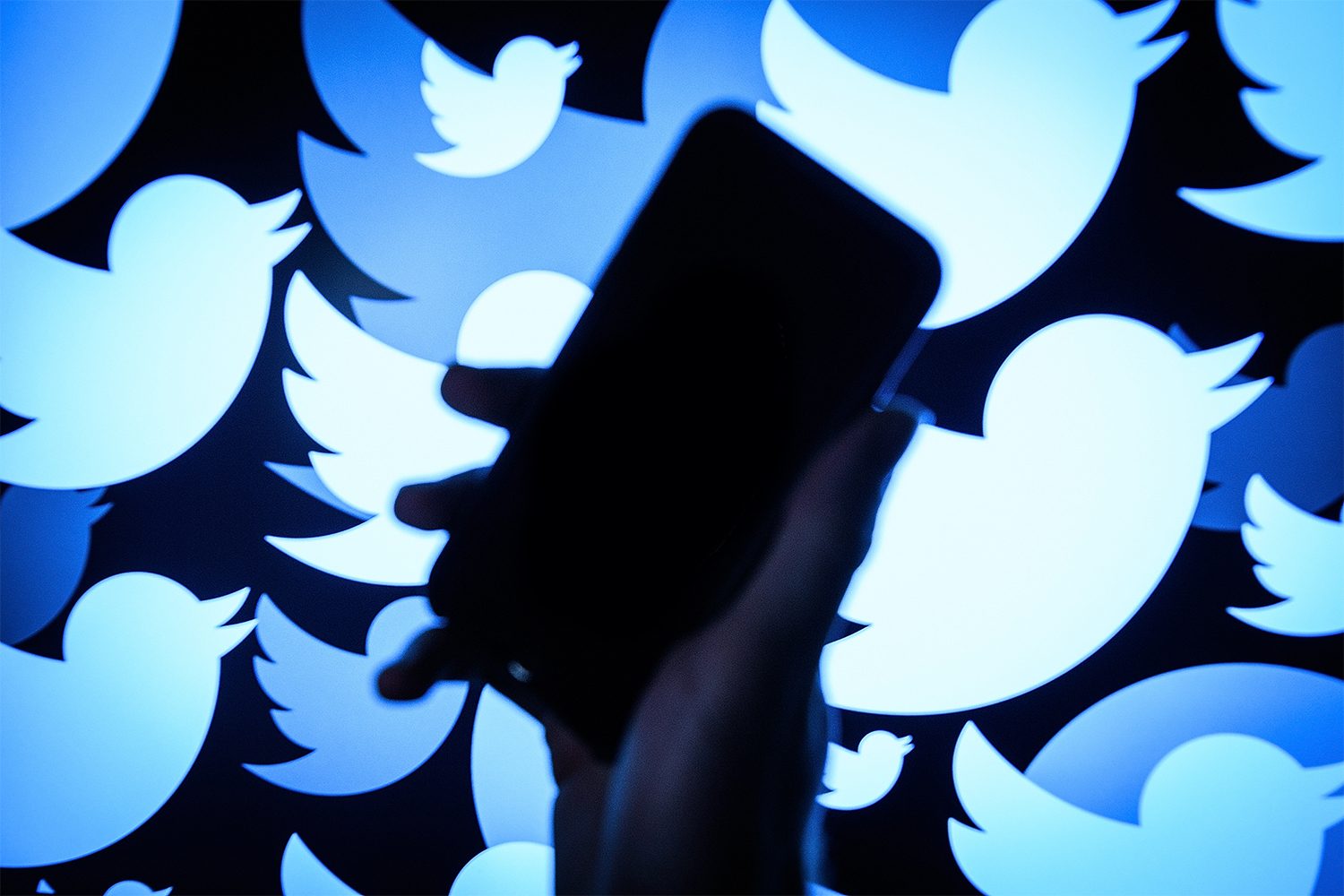 Hand holding a Twitter phone