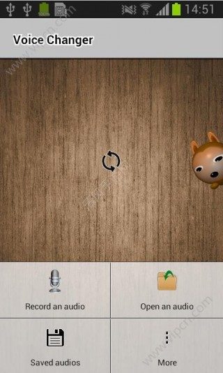 Voice Changer apply effect screen.