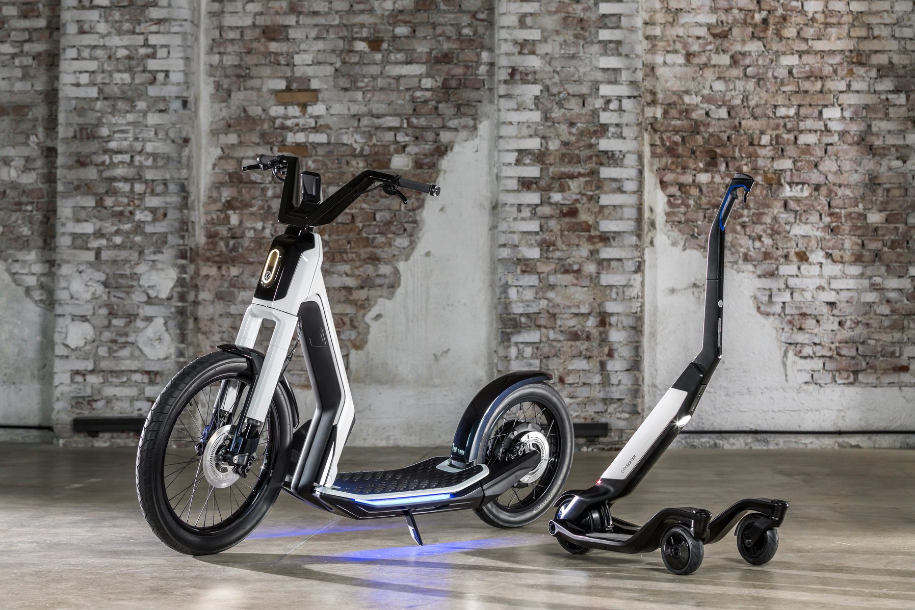 volkswagen offers two cool scooter designs for zipping around town die neuen studien streetmate  li und cityskater re
