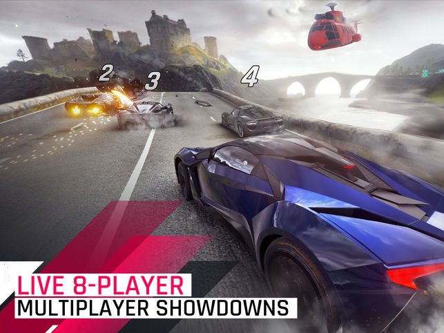 Asphalt 9: Legends on iPad Pro live 8-player multiplayer showdowns.
