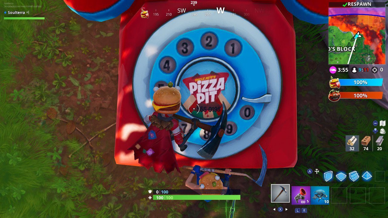 fortnite durr burger telephone fortnite pizza pit telephone