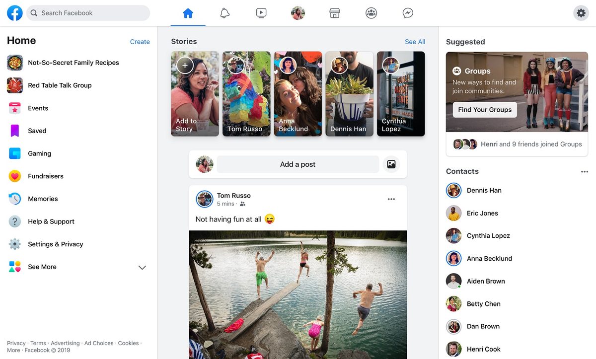 Facebook redesign.