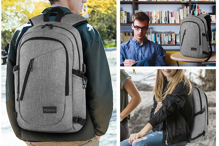 Mancro Laptop Backpack with Charging Port