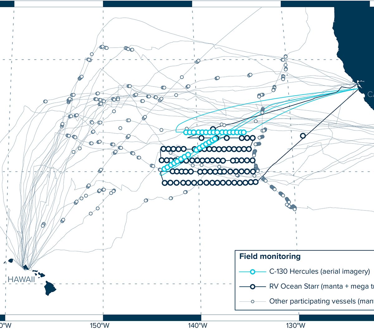 ocean cleaup paths illustration