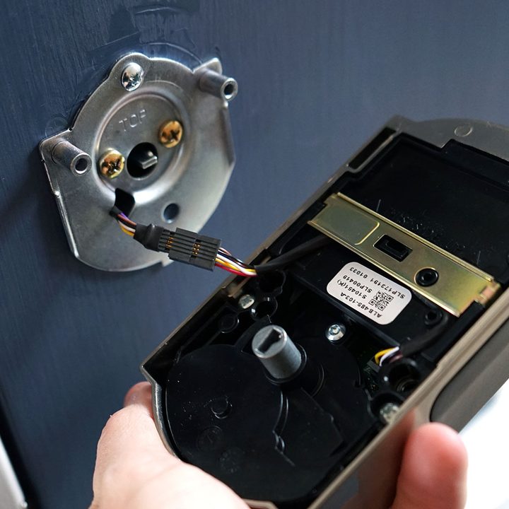 Schlage Encode Smart Lock installation step.