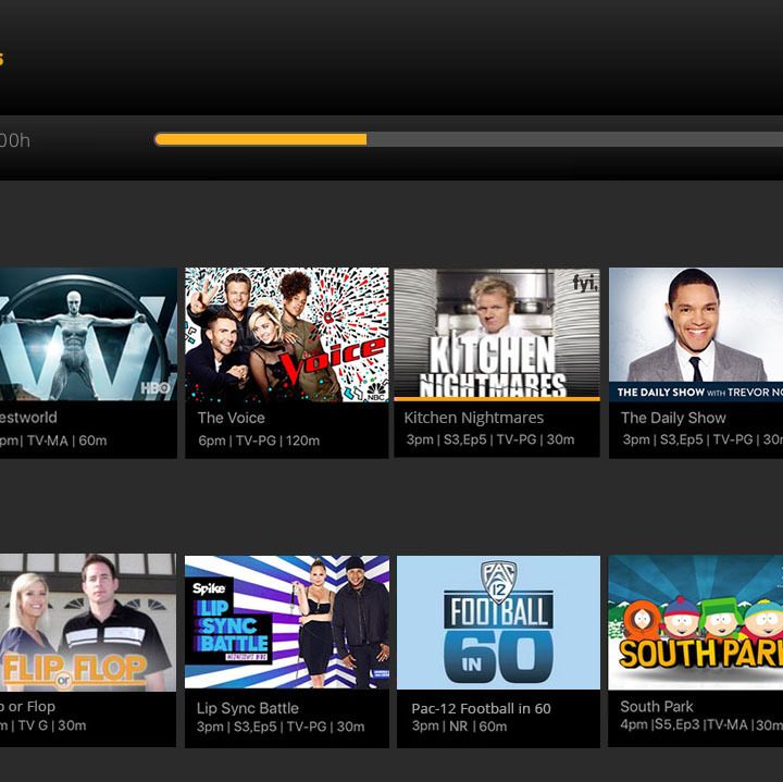 Sling TV DVR UI