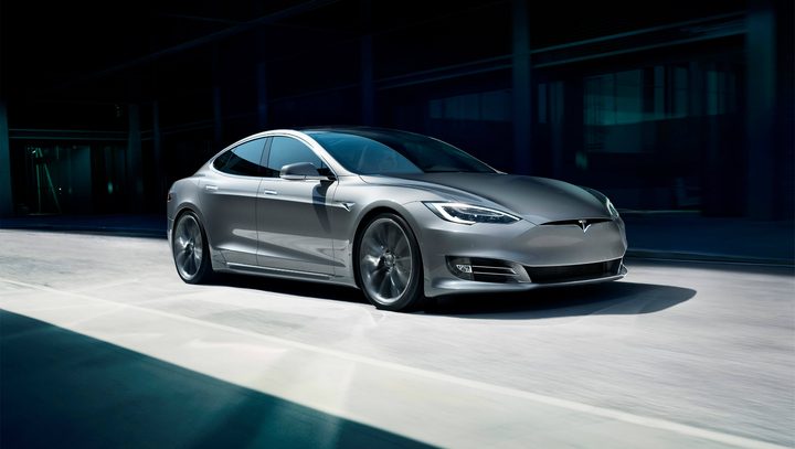 Silver Tesla Model S