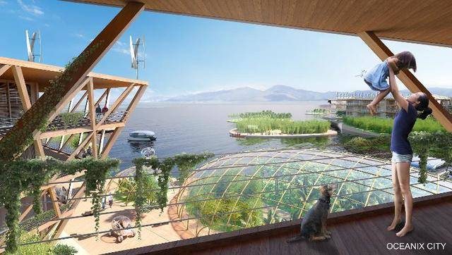 this floating city concept could withstand a category 5 hurricane though its referred to as the community would actually be m