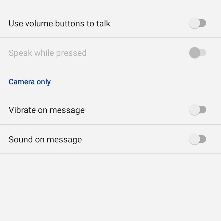 Walkietooth app settings.