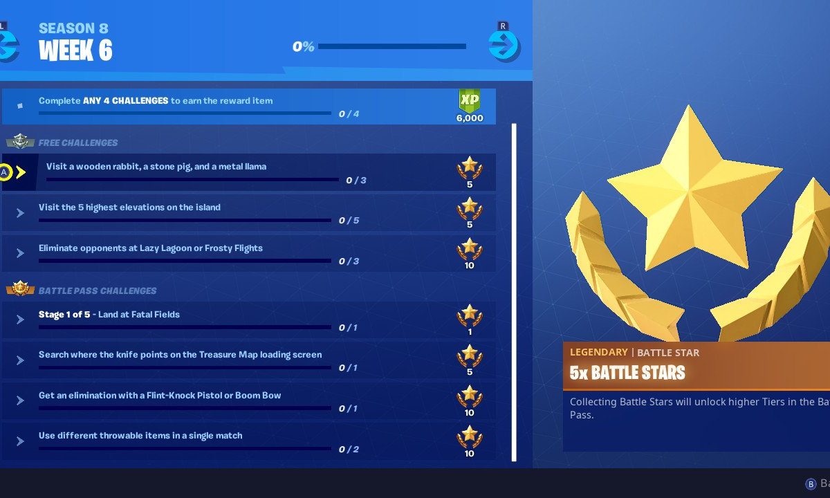 fortnite week 6 challenges fortnite wooden rabbit fortnite stone pig fortnite metal llama