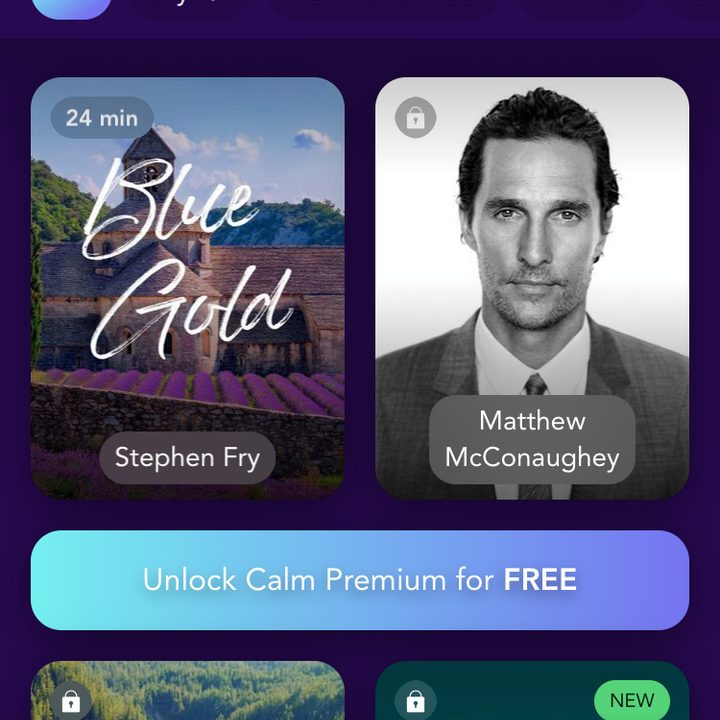 The selection of Calm sleep stories.