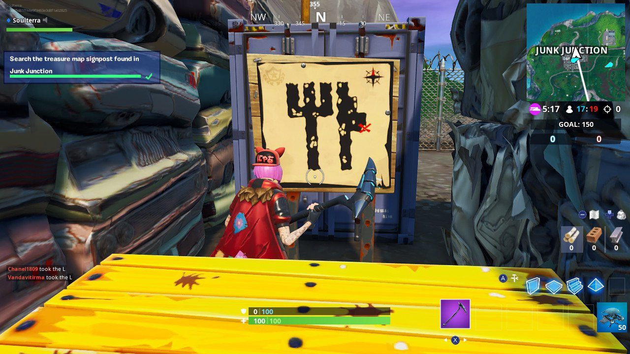 fortnite treasure map signpost fortnite week 10 challenges