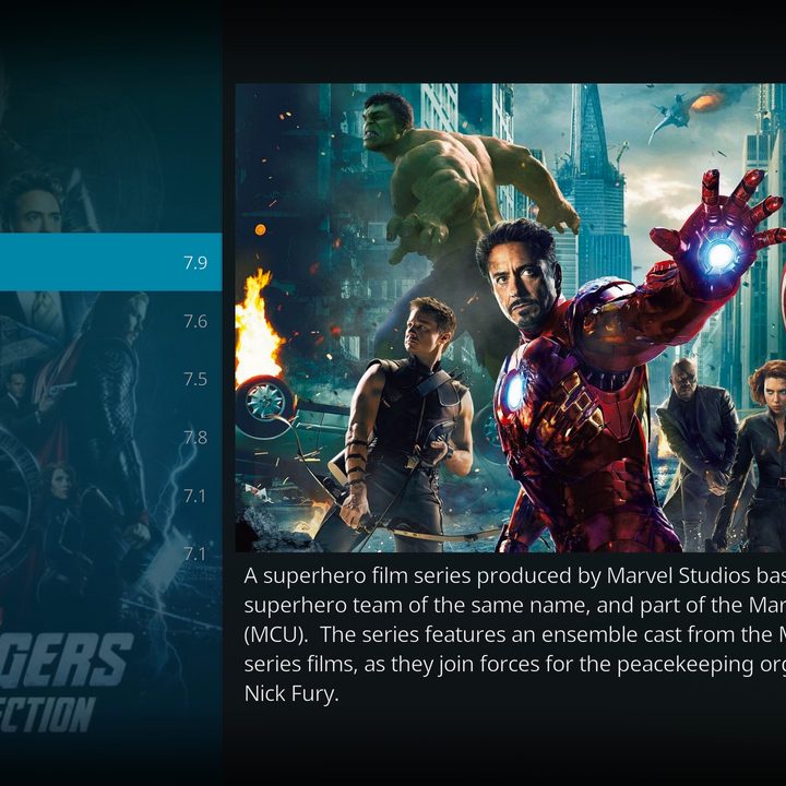 The movies section in Kodi.