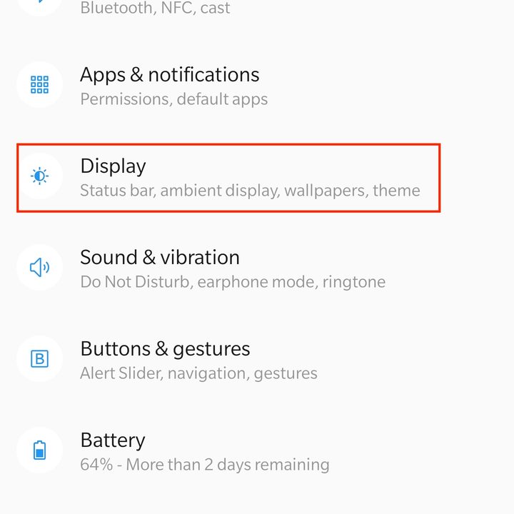 oneplus 7 pro key settings to change tips display screen