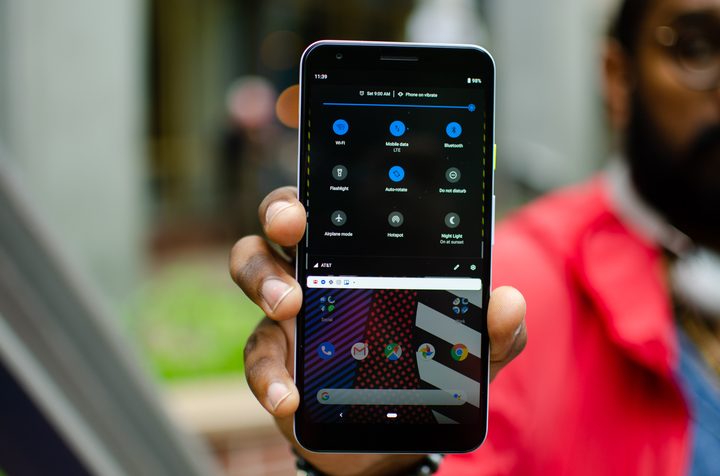 Google Pixel 3a XL quick settings