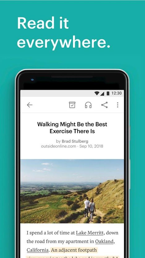 Pocket app saved article.