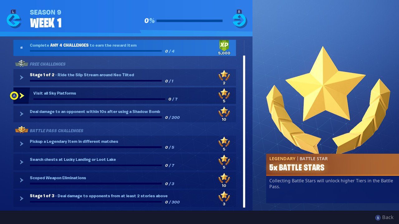 fortnite week 1 challenges fortnite sky platforms