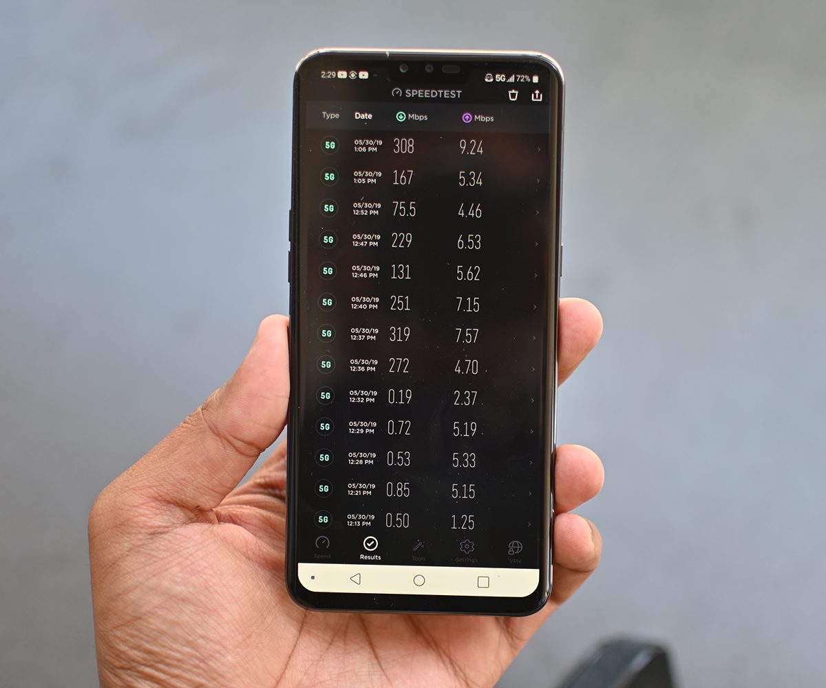 Testing Sprint's 5G Network on a LG V50 ThinQ 5G