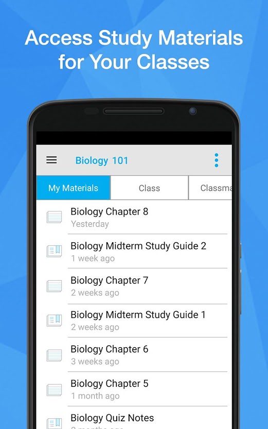 StudyBlue study material.