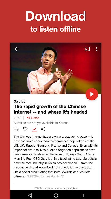 TED downloads.
