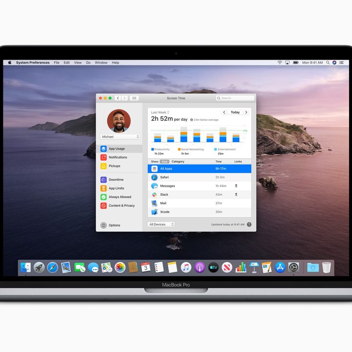 Apple Screen Time app on MacOS Catalina