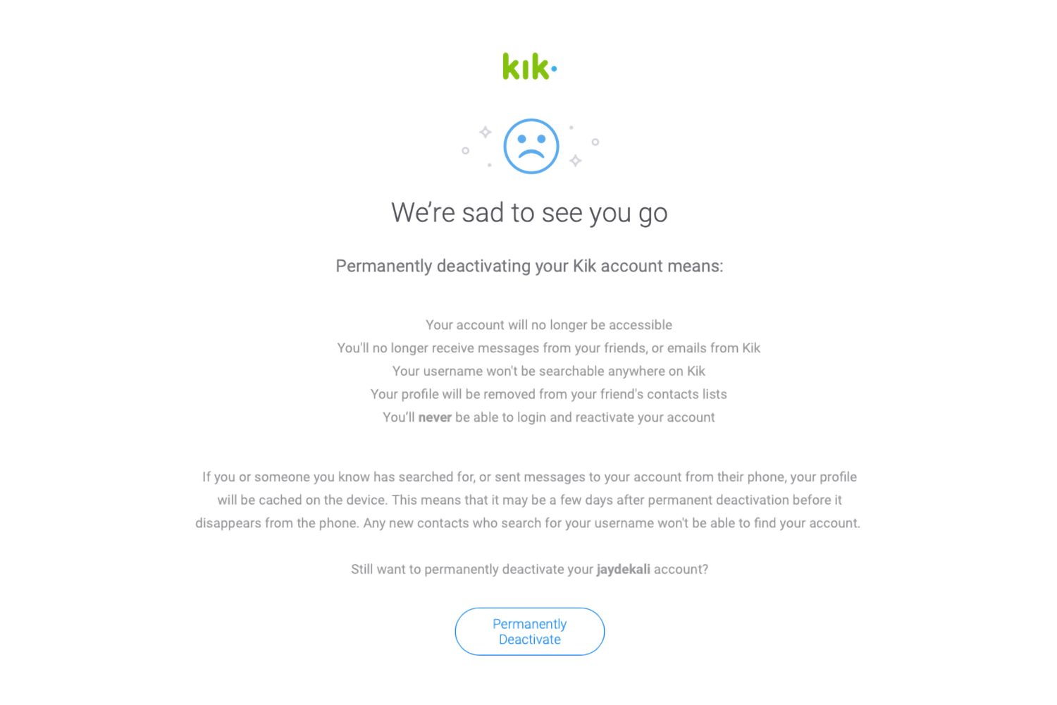 Delete Kik