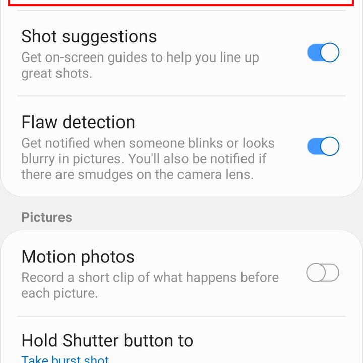 Samsung Galaxy S10 Scene Optimizer