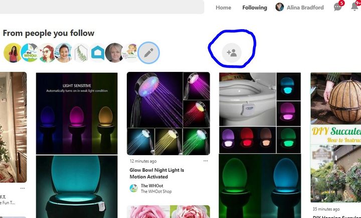 How to follow people on pinterest