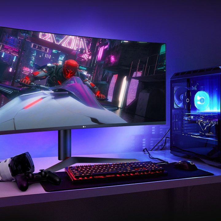 LG UtlraGear gaming monitor stock photo