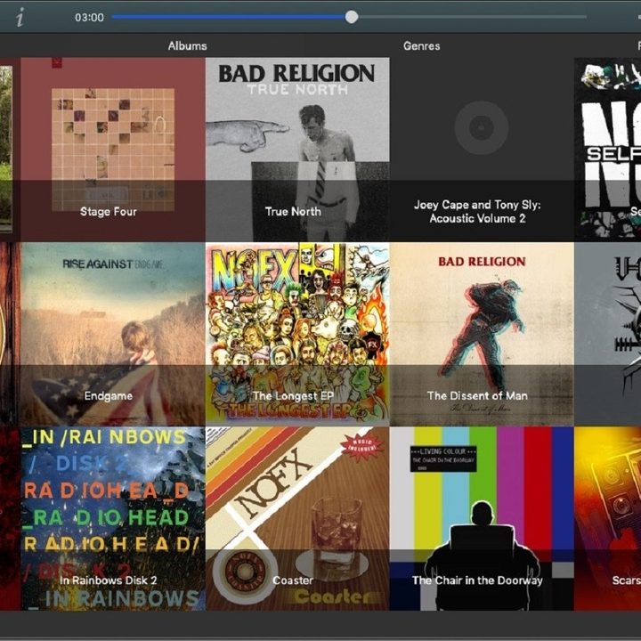 Screenshot of Musique player from Flavio Tordini website