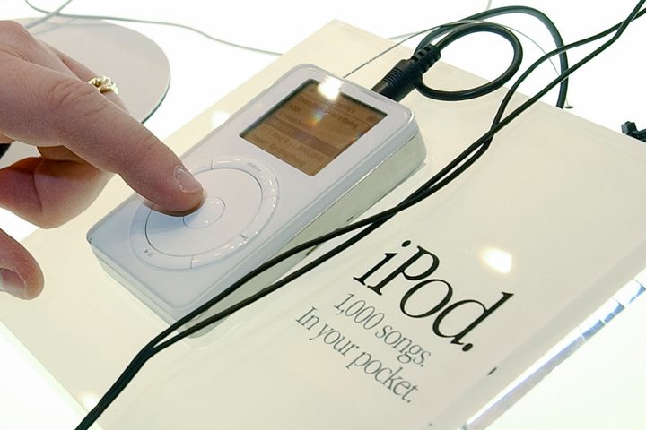 Original ipod from 2001, seen at 2002 Macworld
