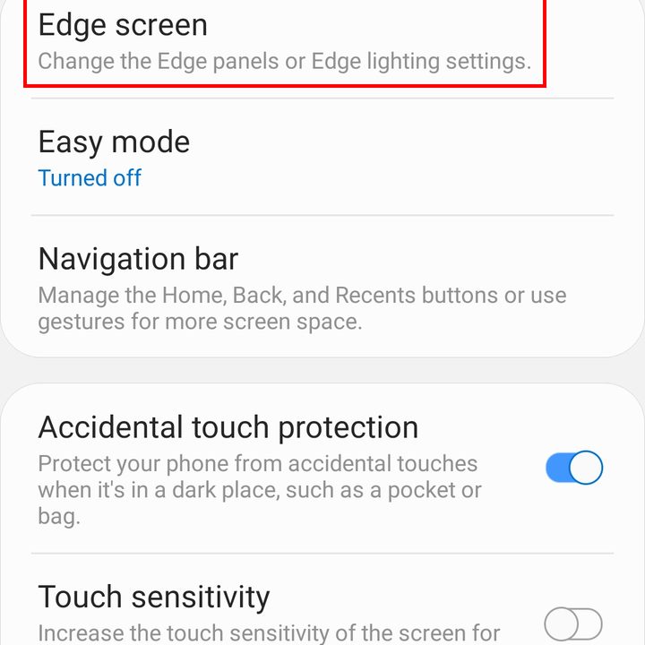 Galaxy S10 tips - edge screen