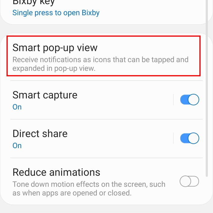 Galaxy S10 tips - pop-up view