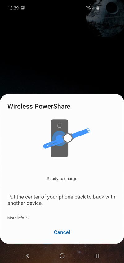 Wireless PowerShare notification.