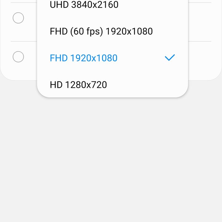 Samsung Galaxy S10 Camera video settings