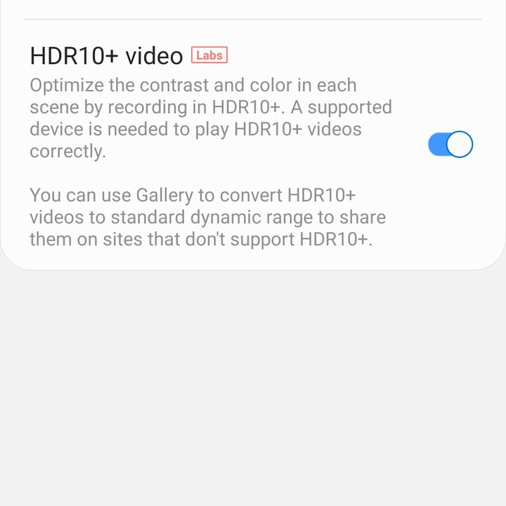 Samsung Galaxy S10 Camera video settings