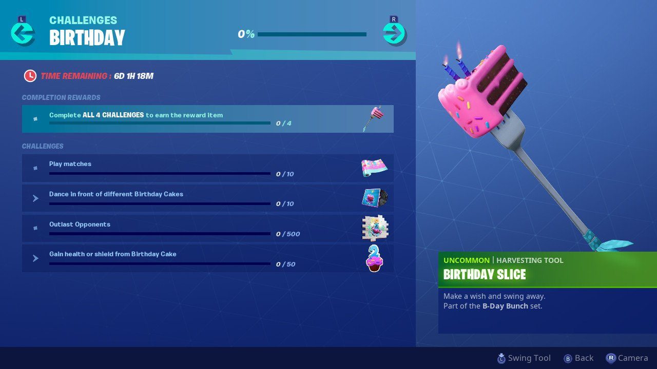 fortnite birthday cake locations
