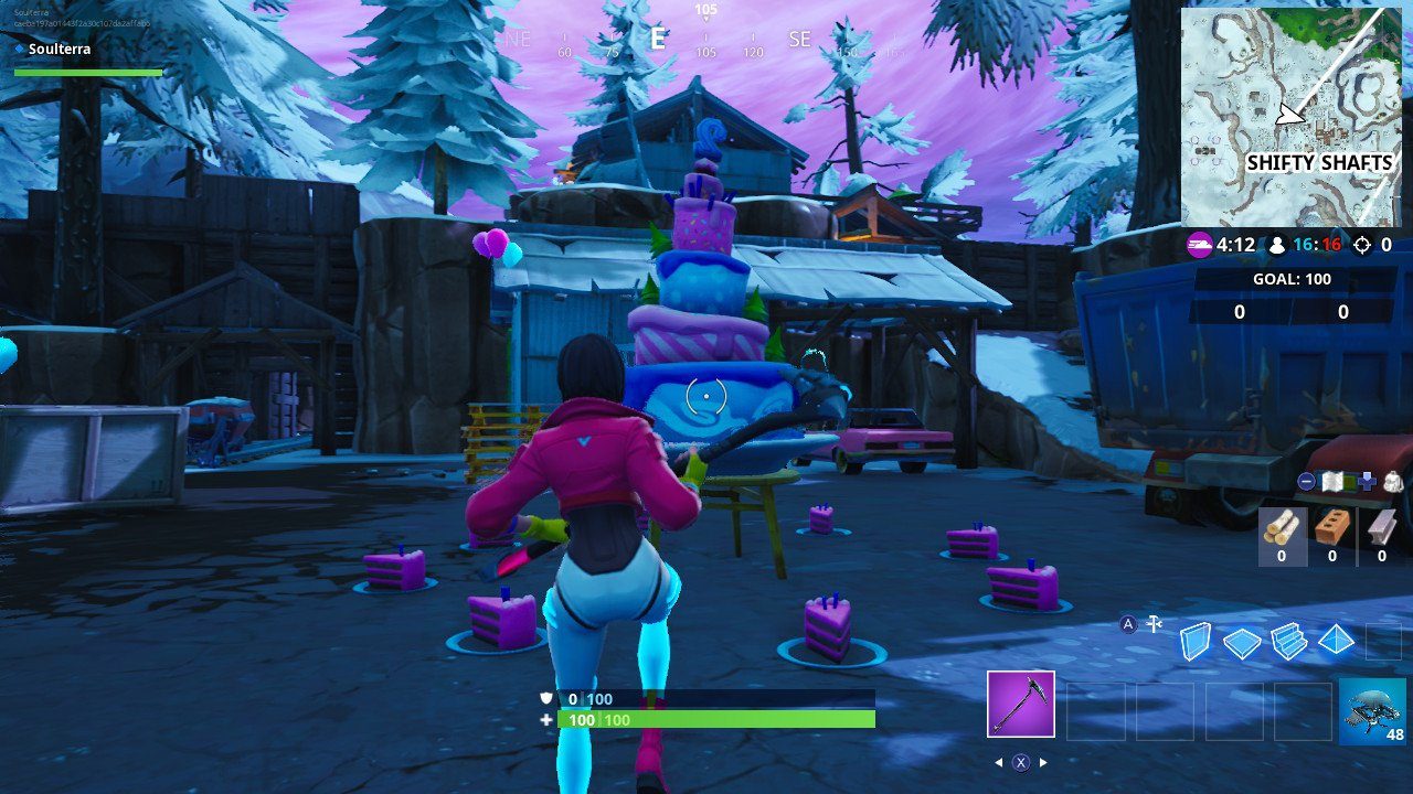 fortnite birthday cake locations