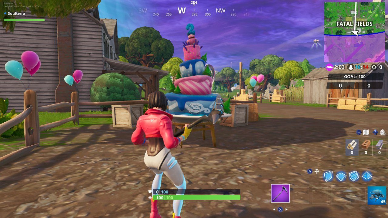 fortnite birthday cake locations