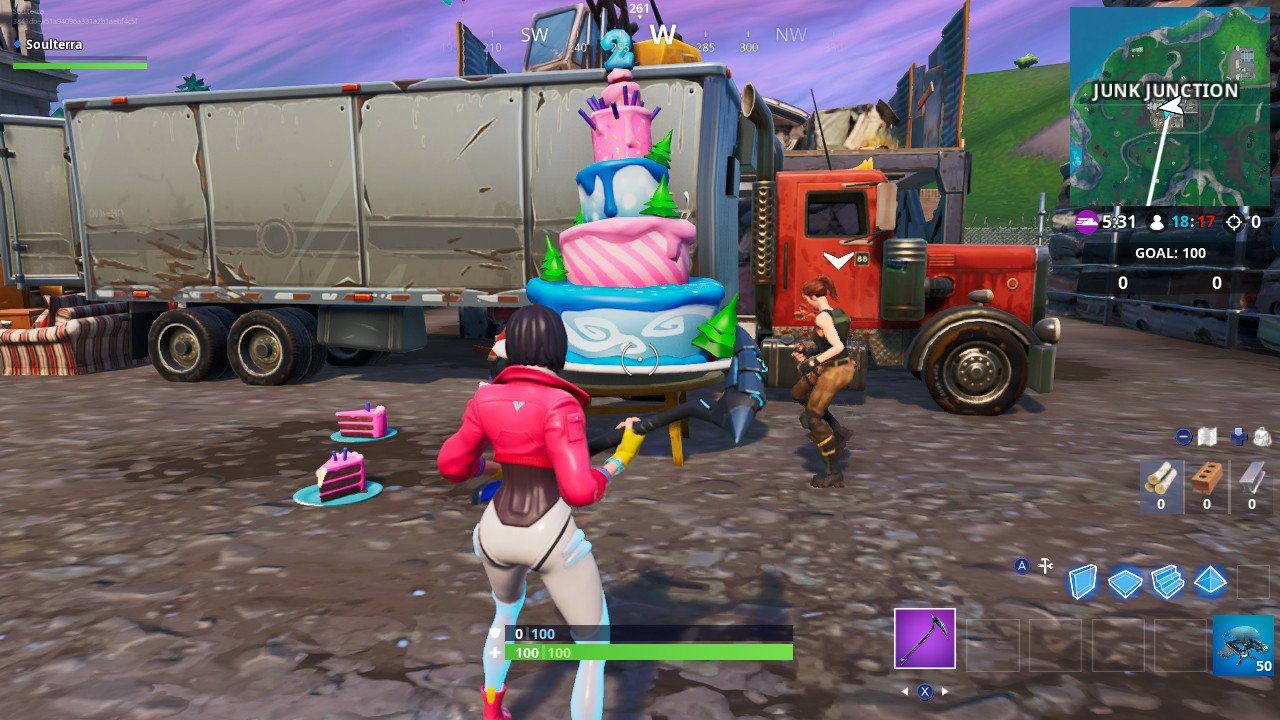 fortnite birthday cake locations