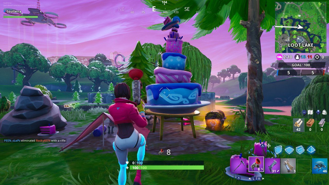 fortnite birthday cake locations