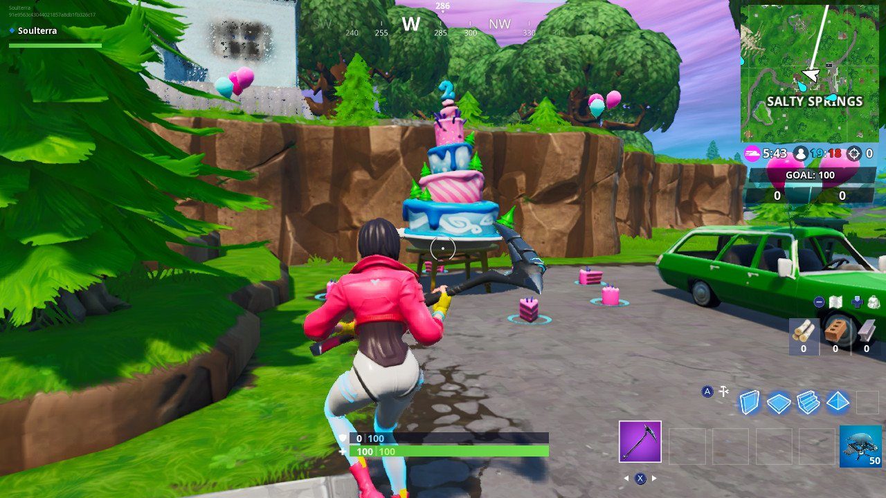 fortnite birthday cake locations