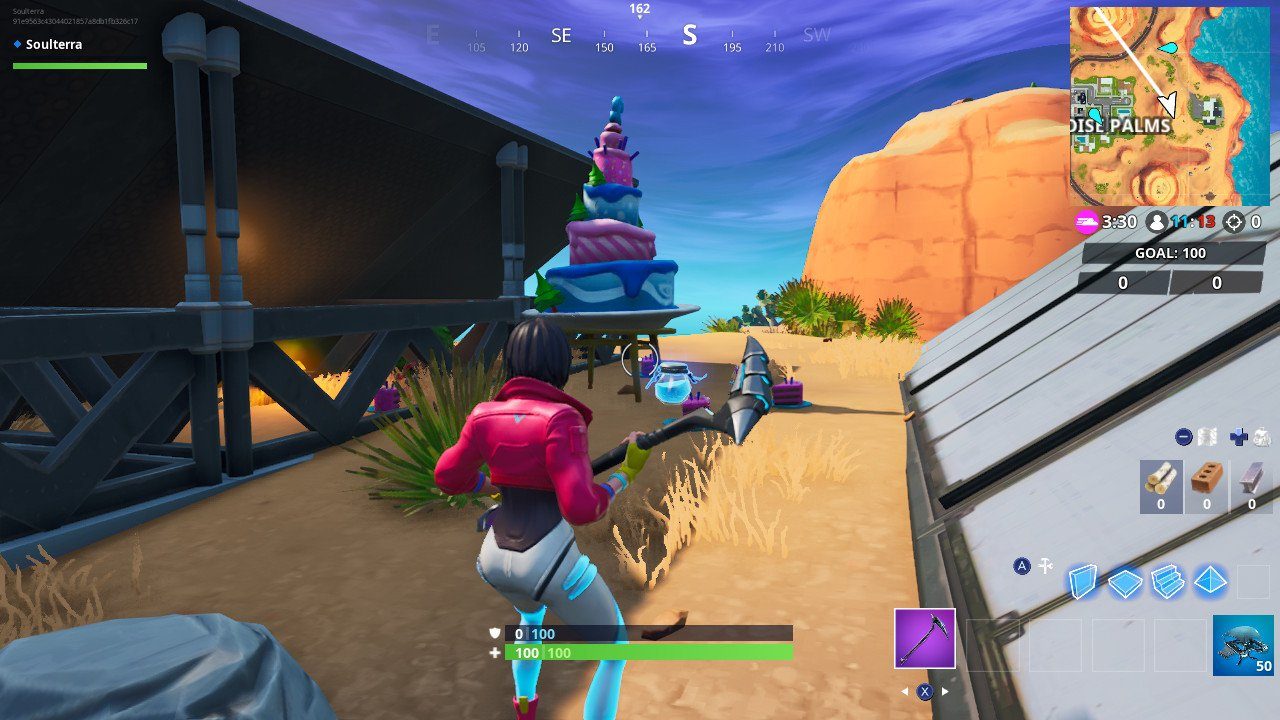fortnite birthday cake locations